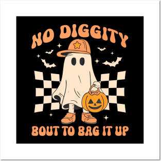 Halloween Ghost Bout to Bag it Up Toddler Kids Posters and Art